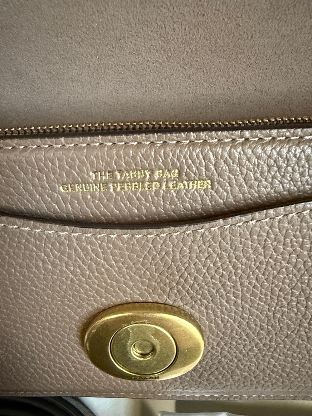 COACH Taupe/Brown Leather Tabby 20 Crossbody with Gold Hardware - Picture 3 of 10
